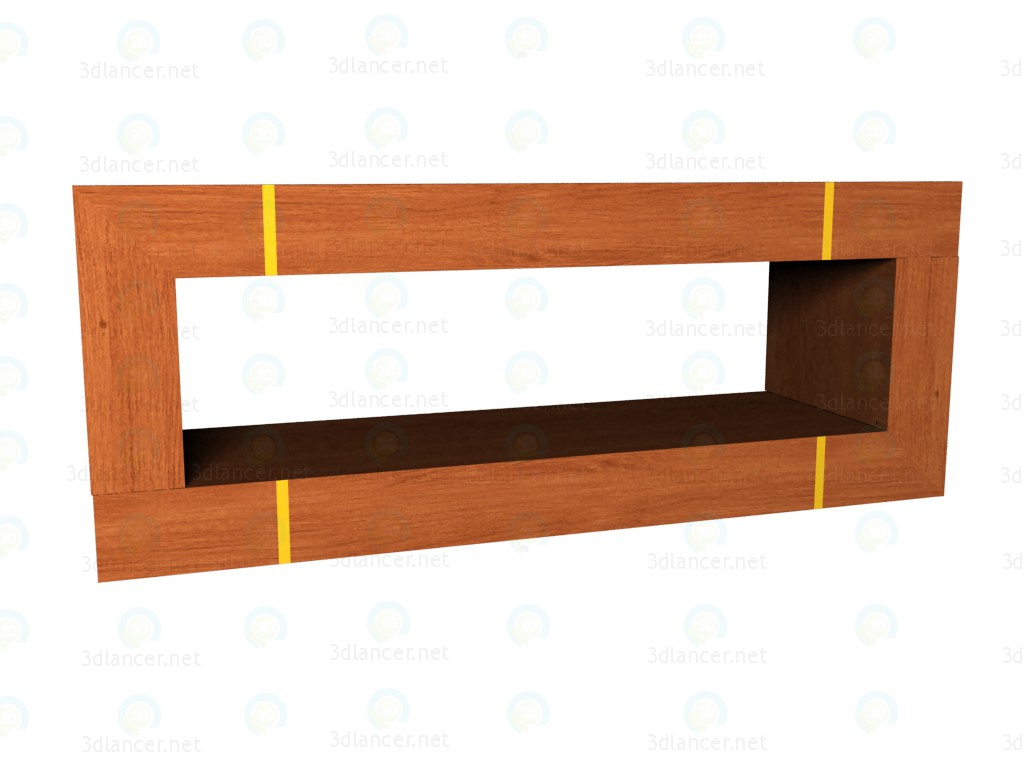 3d model Estantería rectangular - vista previa