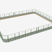 3D Modell Hockeyplatz (Kunststoff, 25x20 Mesh um den Umfang) (7932) - Vorschau