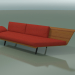 3D Modell Modul eckige Doppel Lounge 4409 (90 ° links, Teak-Effekt) - Vorschau