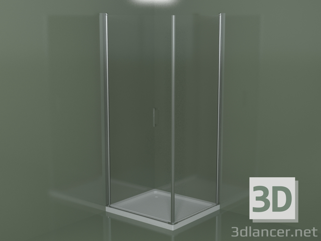 3D Modell Duschkabine LA + LF für Eckduschwannen - Vorschau