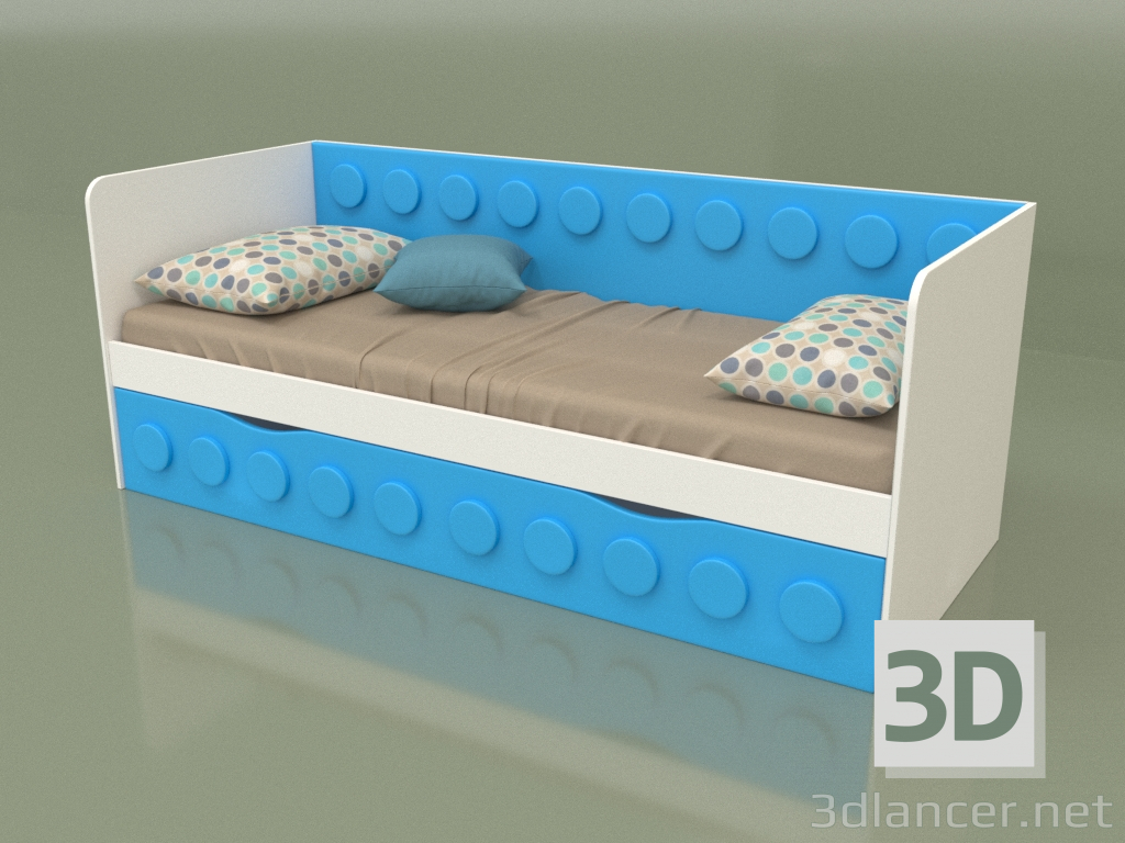 3d model Sofa bed for teenagers with 1 drawer (Topaz) - preview