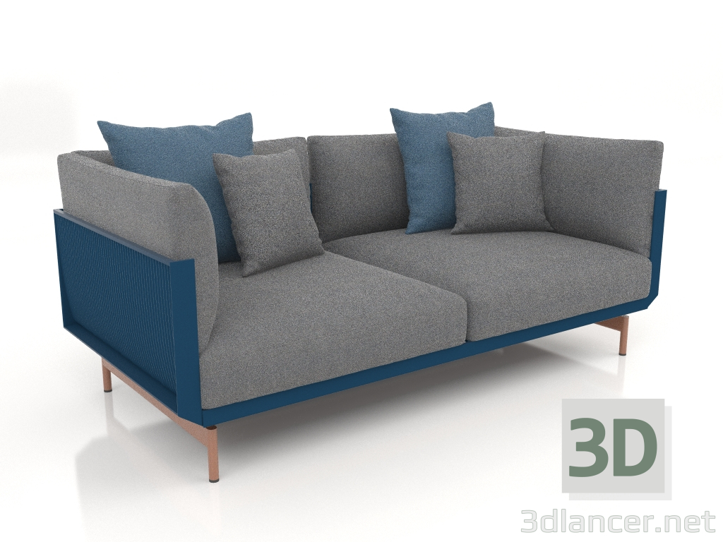 modèle 3D Canapé 2 places (Gris bleu) - preview