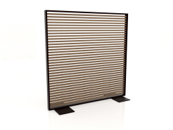 Partition made of artificial wood and aluminum 150x150 (Teak, Black)