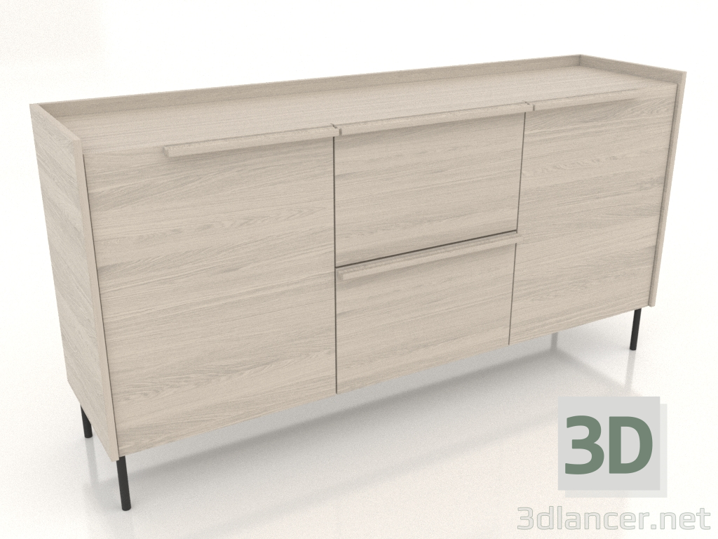 modello 3D Cassettiera grande 1600 mm (bianco RAL 9010) - anteprima