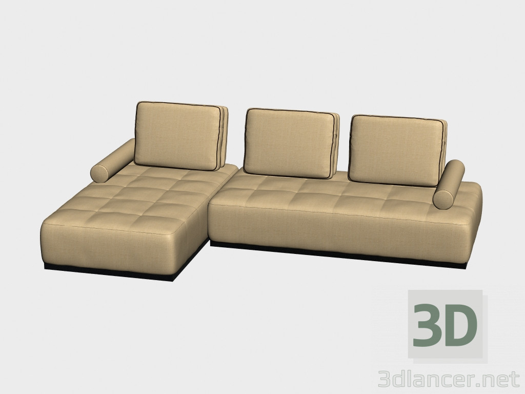 modèle 3D Canapé d'angle Laurent - preview