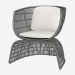 3d модель Кресло с плетеным низом и подушками – превью