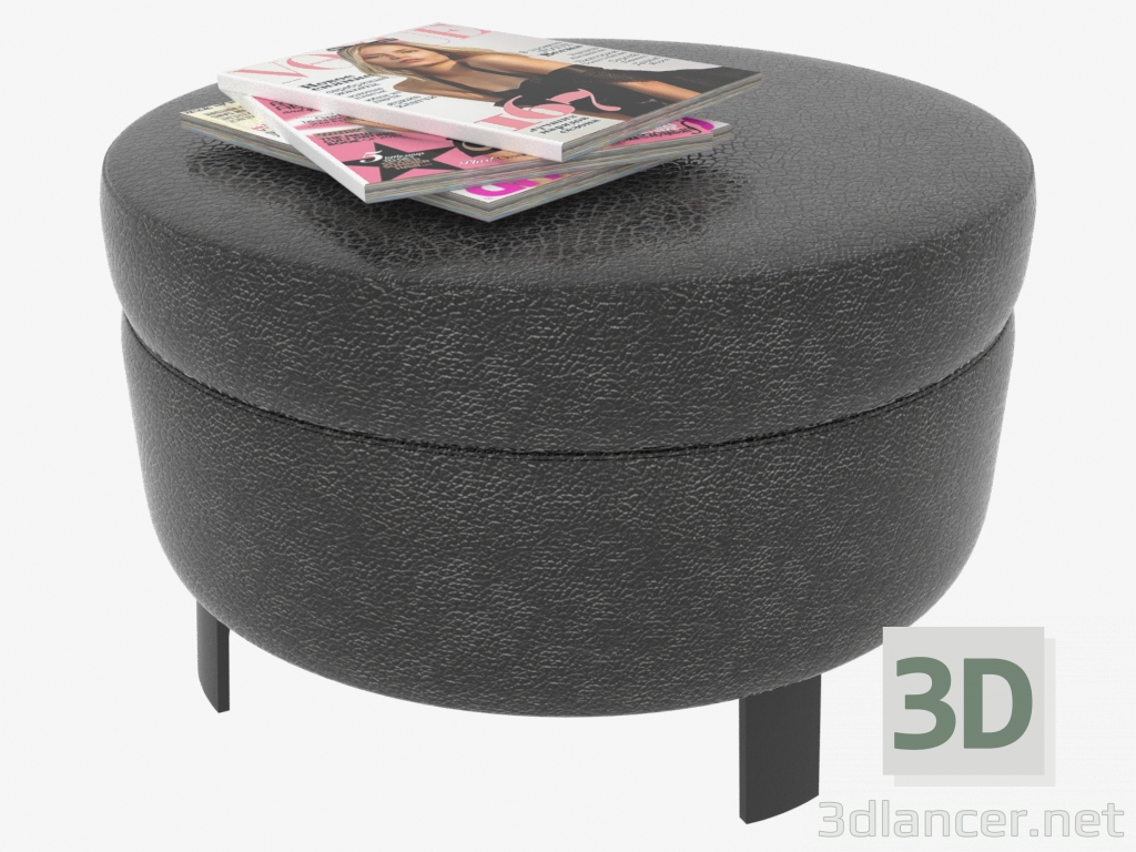 3d model Leather pouf Denny (10x40) - preview 3d model Leather pouf Denny (10x40) - preview
