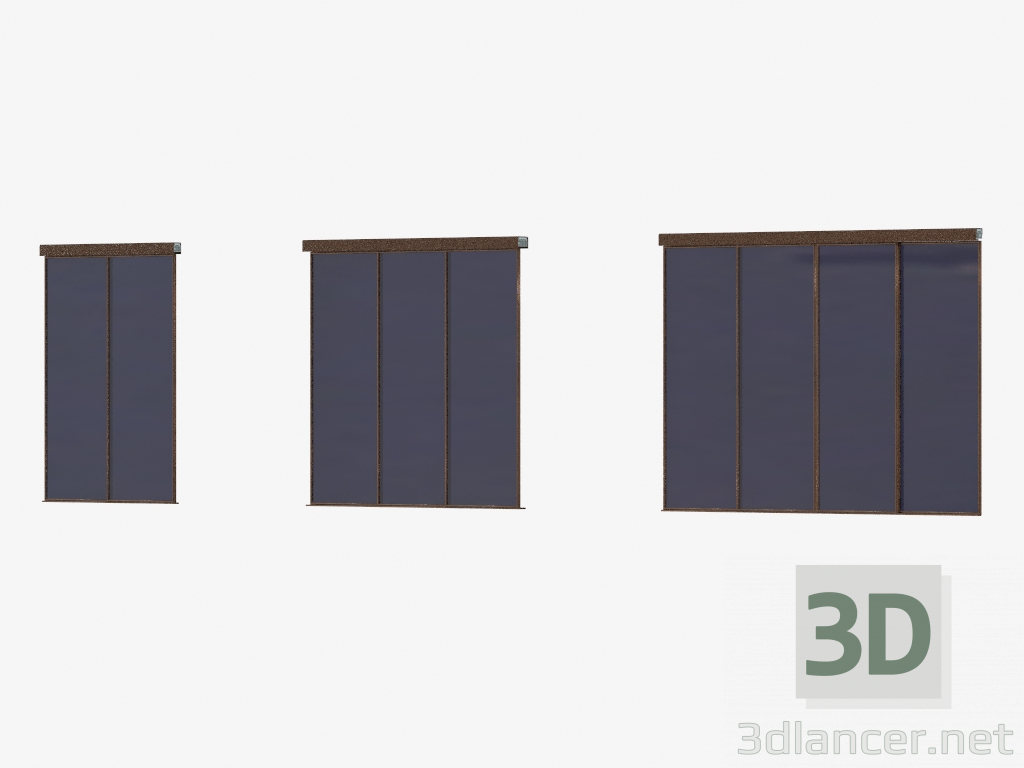 3d model Tabique de interroom de A5 (bronza transparente negro) - vista previa