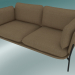 modello 3D Divano divano (LN2, 84x168 H 75cm, gambe nere calde, Madison 495 calda) - anteprima