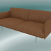 modello 3D Contorno divano doppio (raffinare pelle cognac, alluminio lucidato) - anteprima