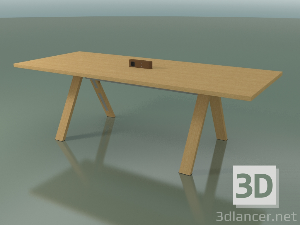 modello 3D Tavolo con piano da ufficio 5032 (H 74 - 240 x 98 cm, rovere naturale, composizione 1) - anteprima