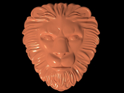 Mask of a lion with a mane