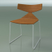 3D Modell Stapelbarer Stuhl 3702 (auf einem Schlitten, Teak-Effekt, V12) - Vorschau