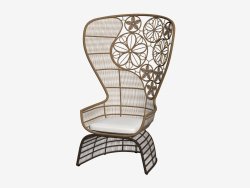 पीठ पर एक पैटर्न के साथ कुर्सी
