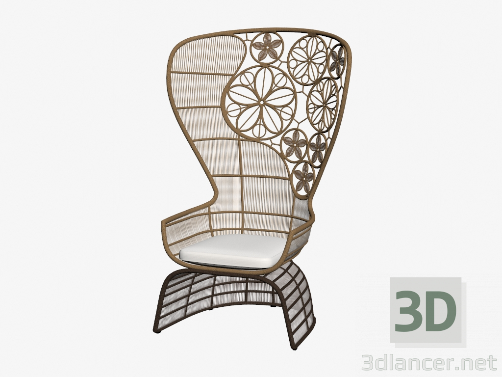 3 डी मॉडल पीठ पर एक पैटर्न के साथ कुर्सी - पूर्वावलोकन