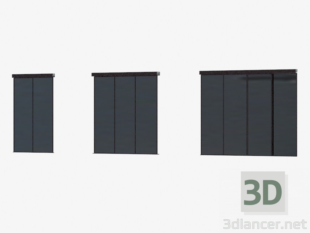 3d model Partición de interroom de A6 (negro marrón oscuro) - vista previa