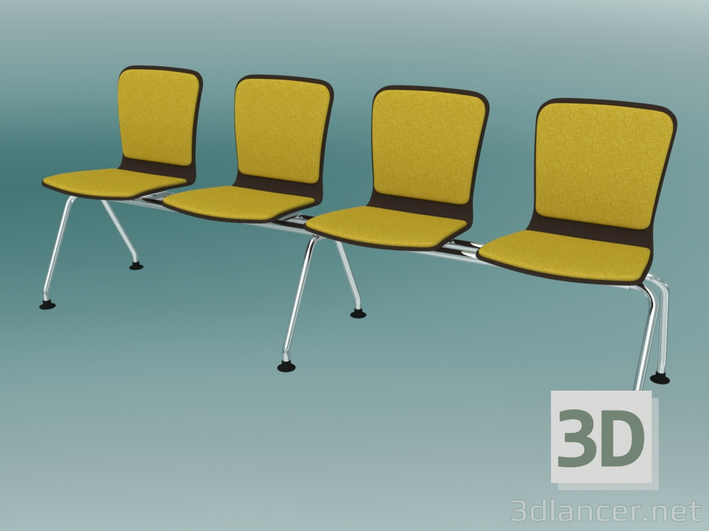 3d model Four-seater bench (K33L4) - preview