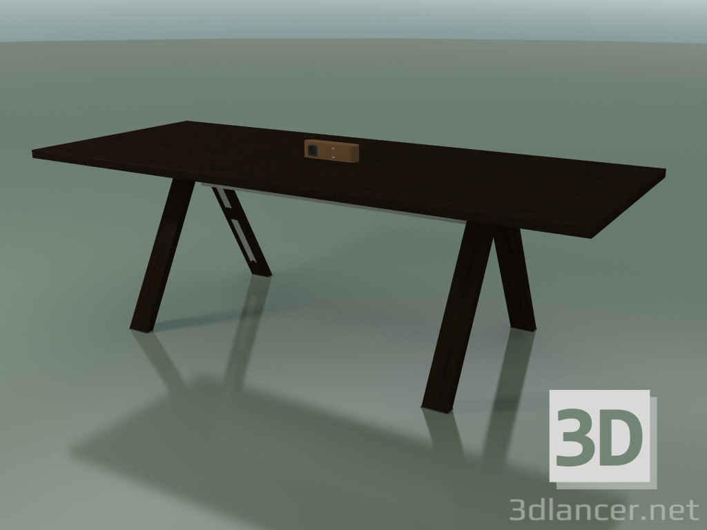 modello 3D Tavolo con piano da ufficio 5032 (H 74 - 240 x 98 cm, wengè, composizione 1) - anteprima