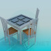 modèle 3D Ensemble table et chaises - preview