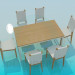 3D modeli Yemek Masası sandalye ile - önizleme