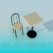 modèle 3D Table à thé avec chaise - preview