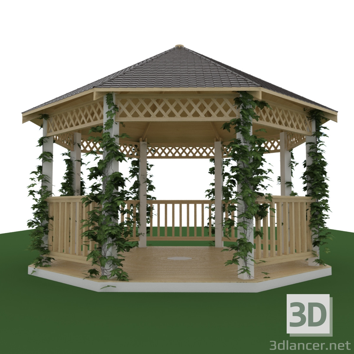 3 डी गार्डन हाउस मॉडल खरीद - रेंडर