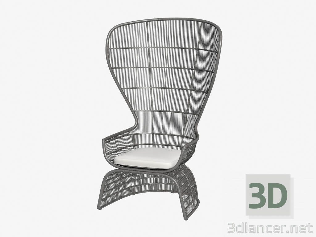 modello 3D Poltrona con schienale alto - anteprima