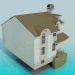 3d model Two floored house with basement - preview