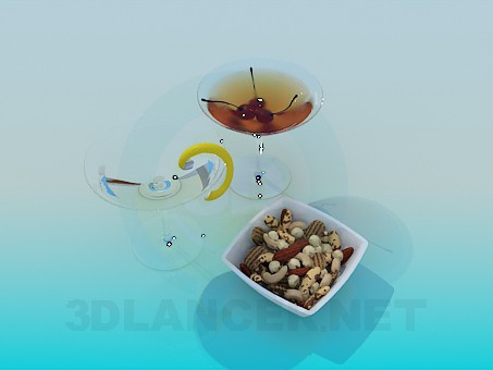 modelo 3D Dos cócteles y tuercas - escuchar modelo 3D Dos cócteles y tuercas - escuchar