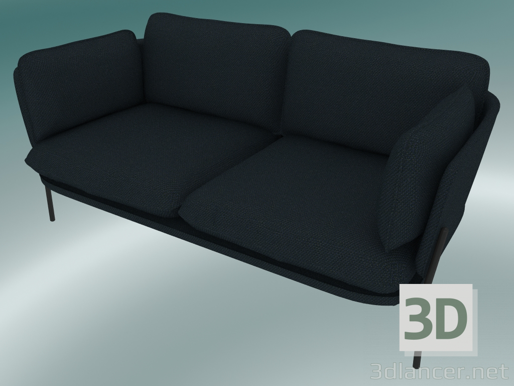 3D Modell Sofa Sofa (LN2, 84 x 168 H 75 cm, warme schwarze Beine, Sunniva 2 192) - Vorschau