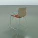3D modeli Sandalye 0327 (kolçaklı raylarda, ön kaplamalı, ağartılmış meşe) - önizleme