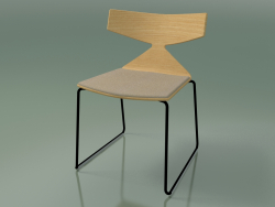 स्टैकेबल कुर्सी 3711 (एक स्लेज पर, एक तकिया के साथ, प्राकृतिक ओक, V39)