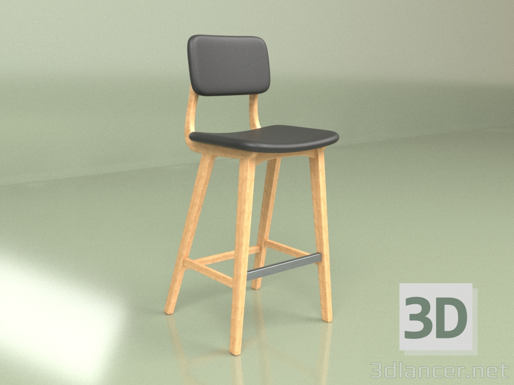 3d модель Барный стул Civil 2 (черный) – превью