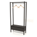 3d model Hanger in the hallway with a cabinet (800x300x1600, wood brown dark) - preview