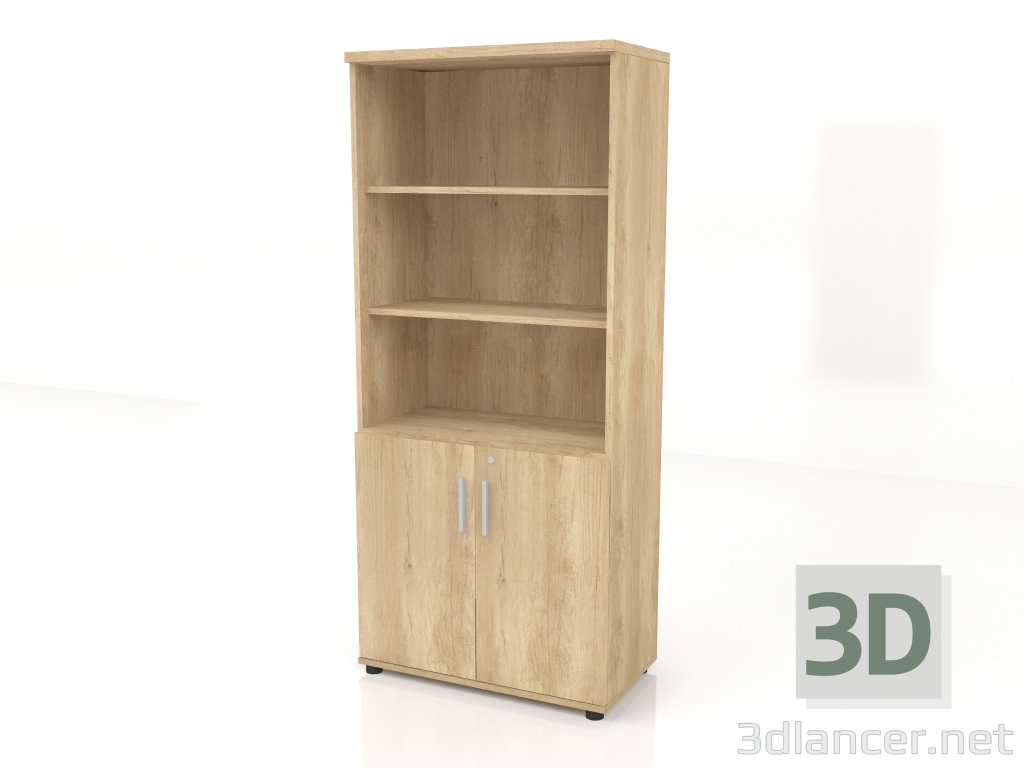3D Modell Halbes Bücherregal Quando Q54 (801x432x1833) - Vorschau