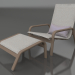 3d model Lounge chair with high back and pouf (Bronze) - preview