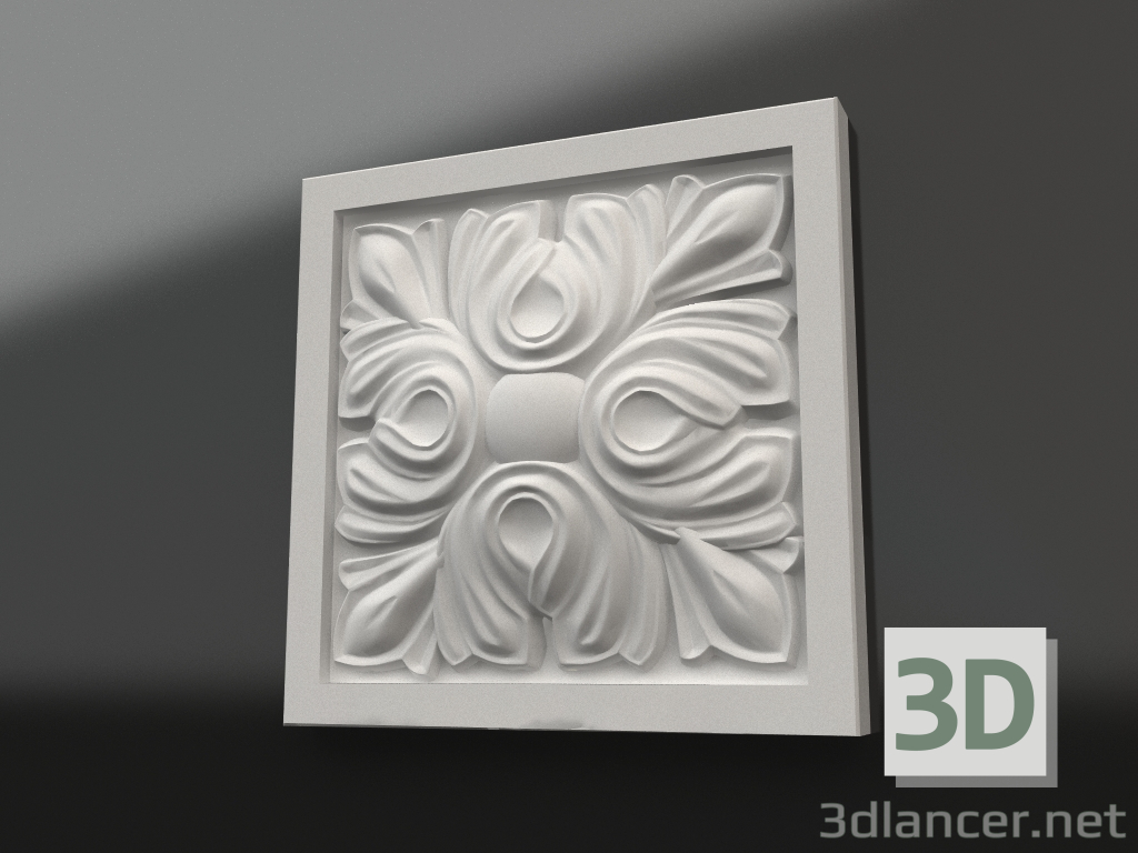 3d model Elemento decorativo de yeso DE 029 1 (125x125x23) - vista previa