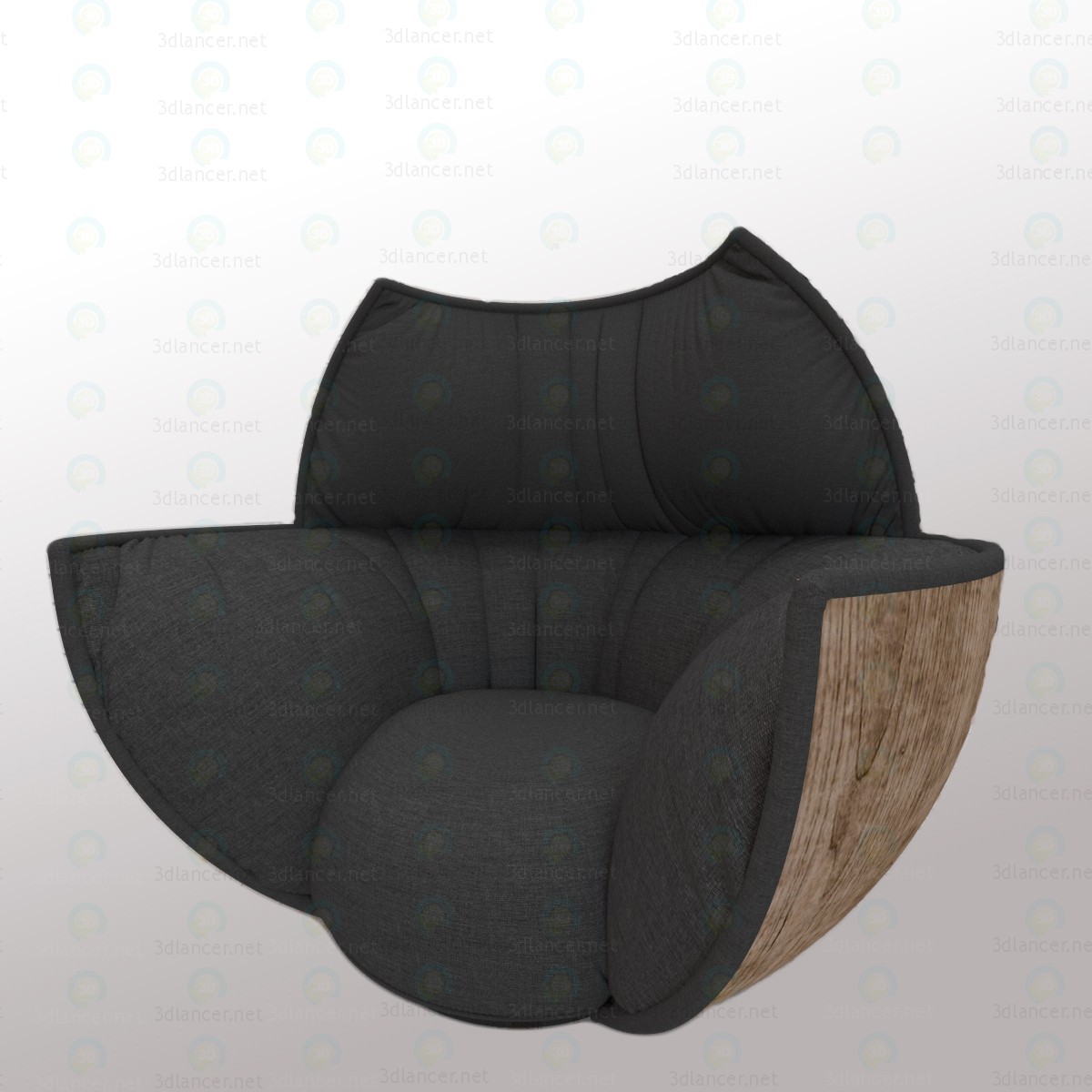 Sillón Tulip negro 3D modelo Compro - render Sillón Tulip negro 3D modelo Compro - render