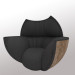 3d Armchair Black Tulip model buy - render