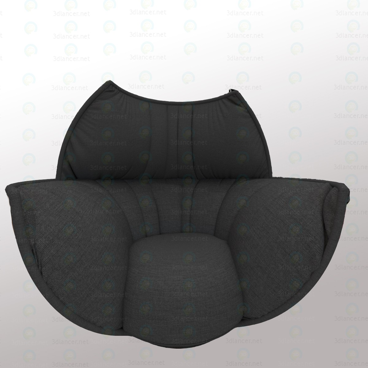 Sillón Tulip negro 3D modelo Compro - render Sillón Tulip negro 3D modelo Compro - render