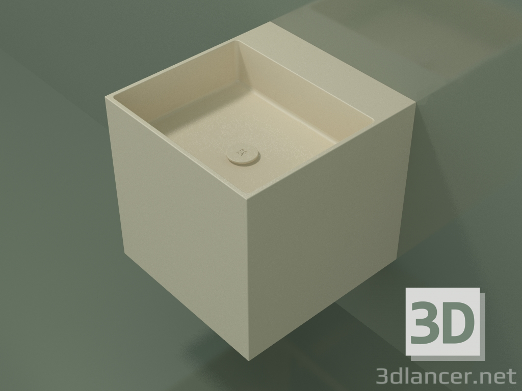 3D modeli Duvara monte lavabo (02UN23302, Bone C39, L 48, P 50, H 48 cm) - önizleme