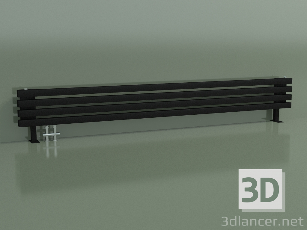 3D Modell Horizontalstrahler RETTA (4 Abschnitte 2000 mm 40x40, schwarz matt) - Vorschau
