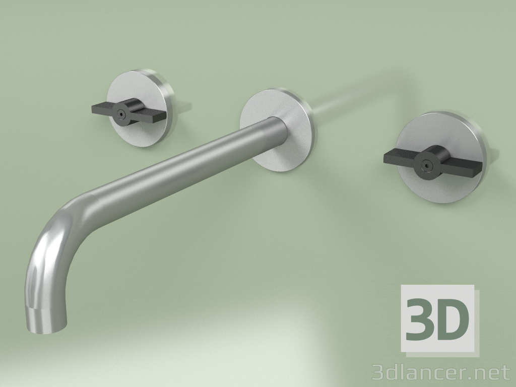 3D modeli 2 ayrı musluklu duvar seti (19 11 V, AS-ON) - önizleme