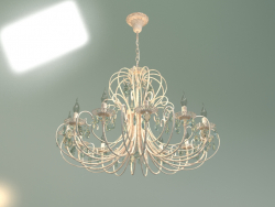 Suspension chandelier 3305-12 (white with gold-transparent crystal Strotskis)