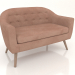 3d model Sofa Florence 2-seater (coral-walnut) - preview