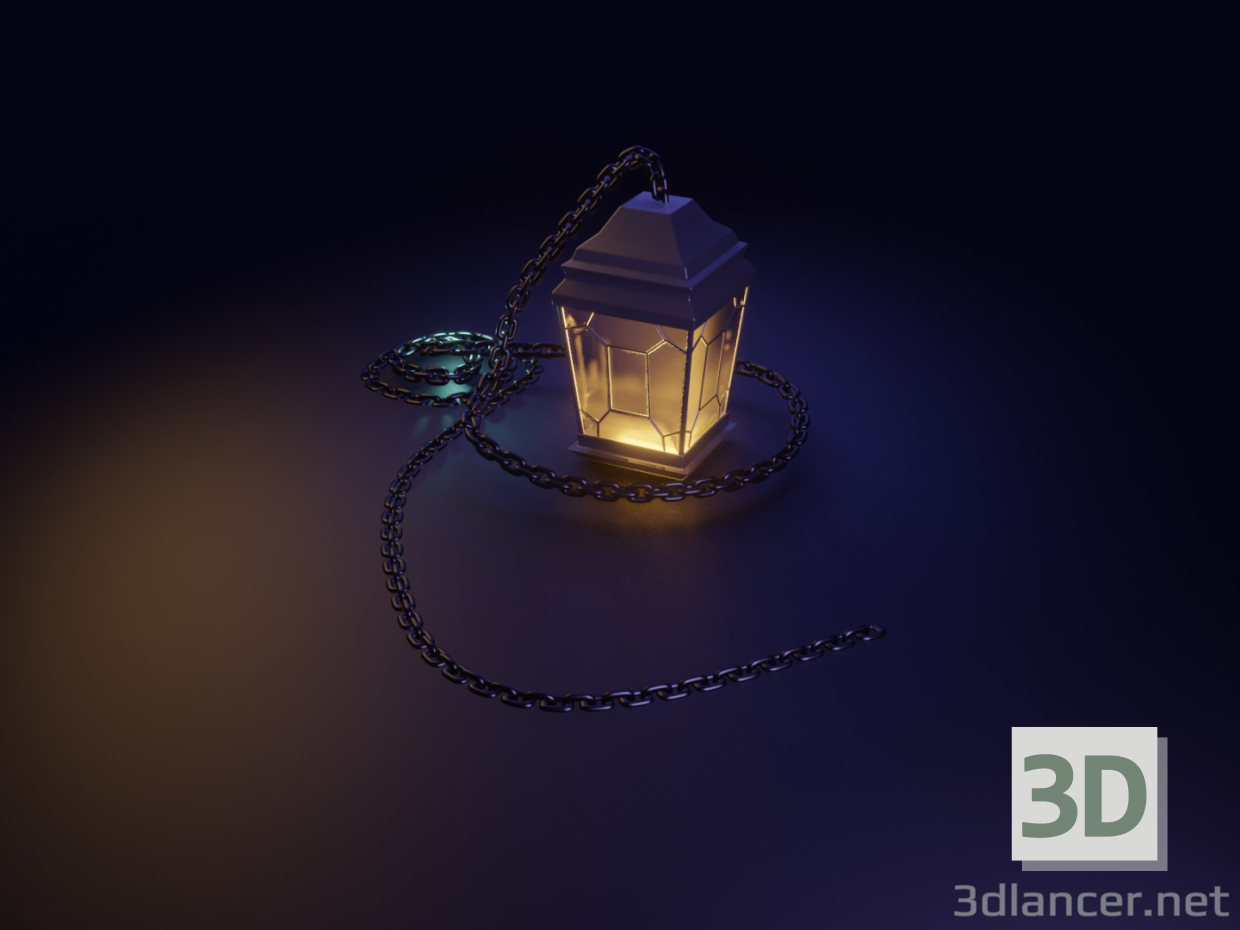 3D Modell Lampe mit Kette - Vorschau