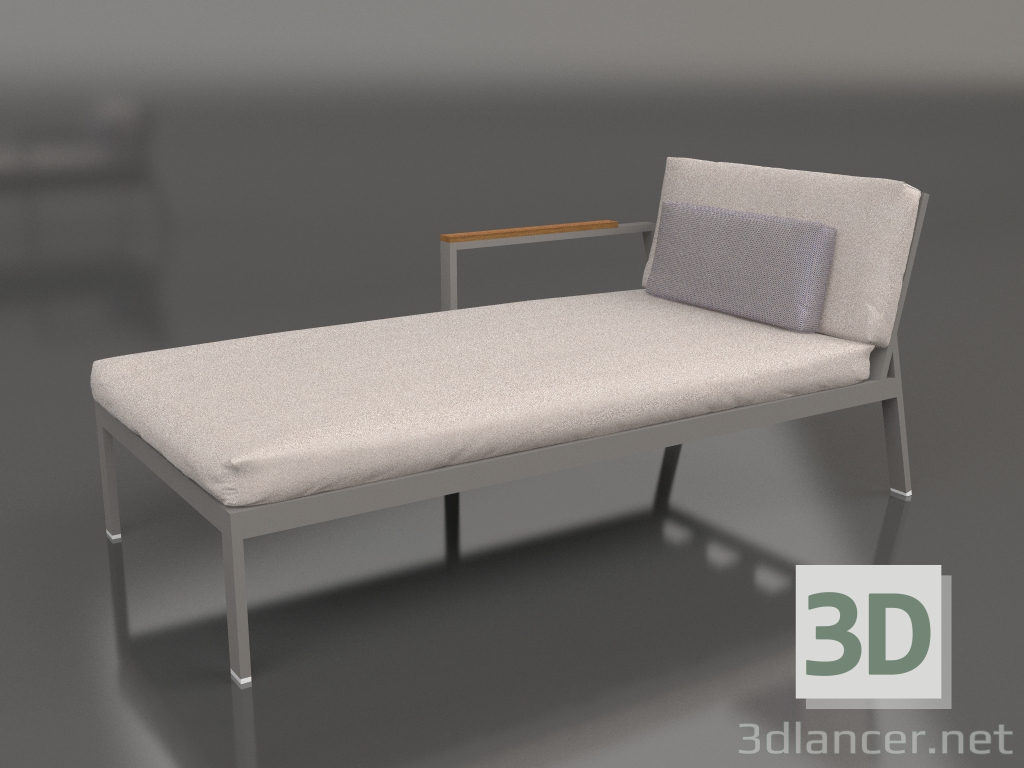 modèle 3D Module canapé, section 2 gauche (Gris quartz) - preview