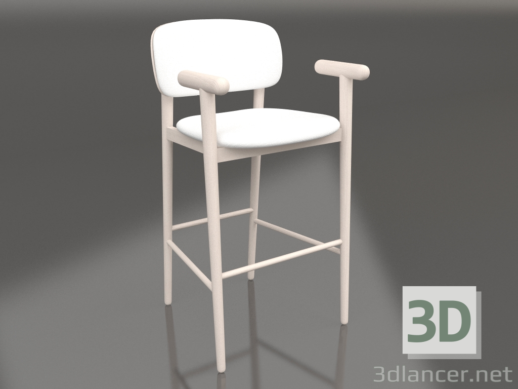 3D modeli Kolçaklı bar taburesi Hafif (04) - önizleme