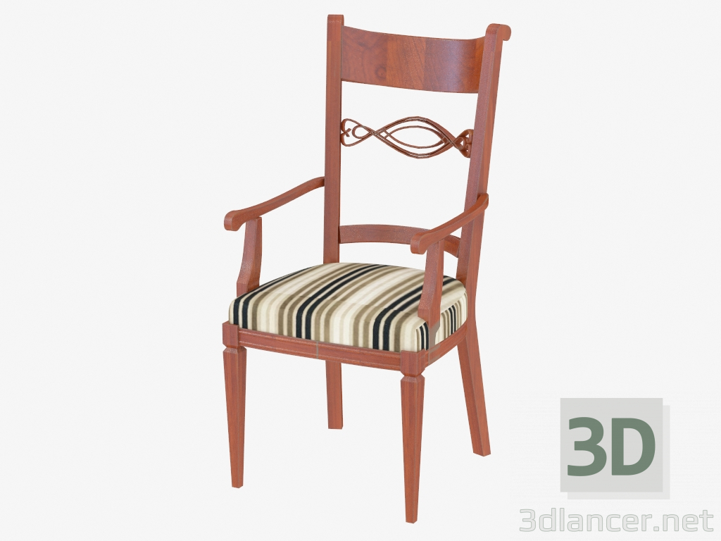 modèle 3D chaise de salle à manger avec accoudoirs CO120 - preview