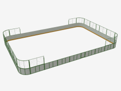 Campo da hockey (plastica, rete dietro l'obiettivo 21x14) (7933)
